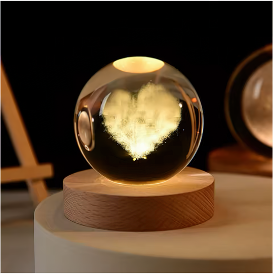 Cloudy Heart  Cosmic Crystal Sphere Lamps